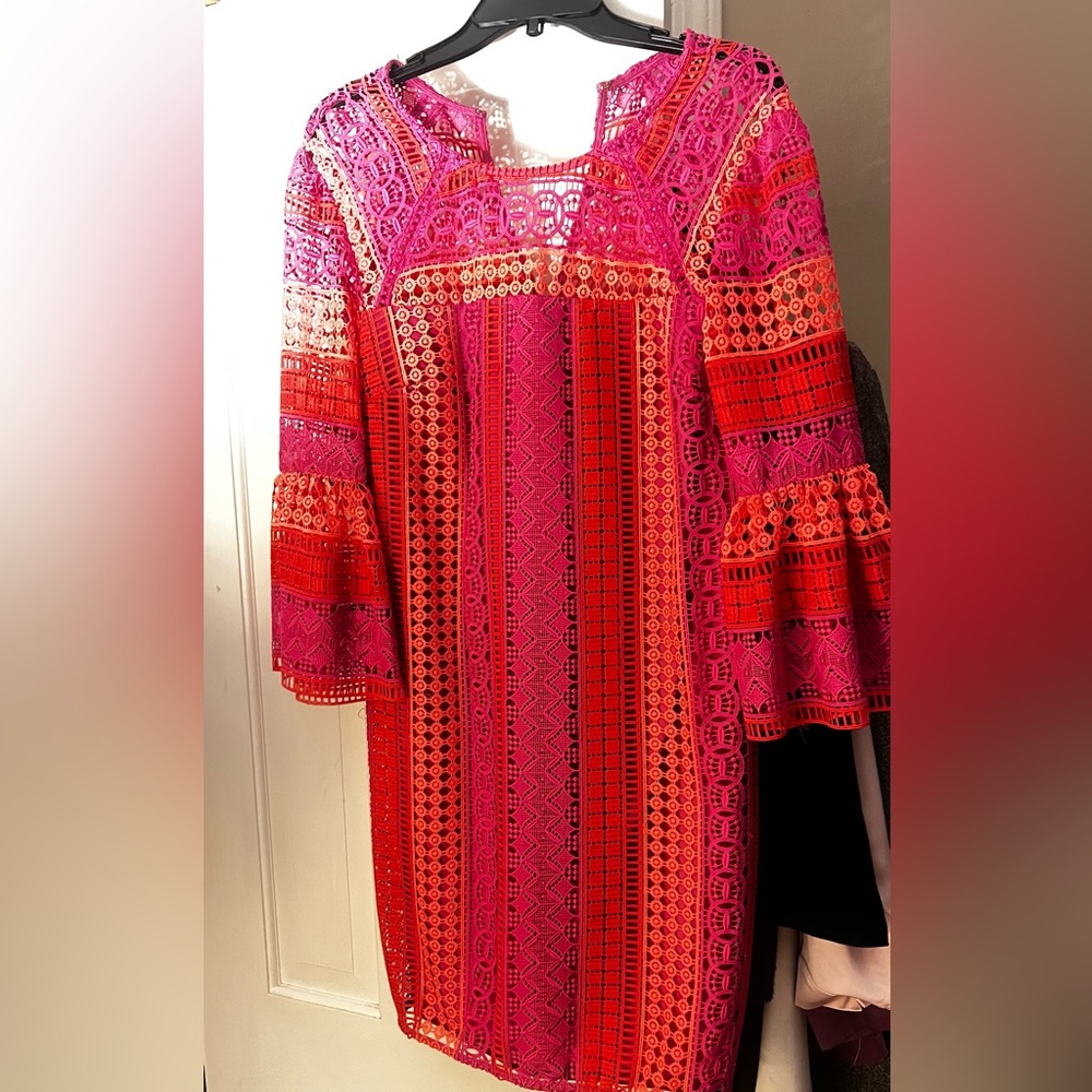 Trina Turk Pink and Orange Lace Detail